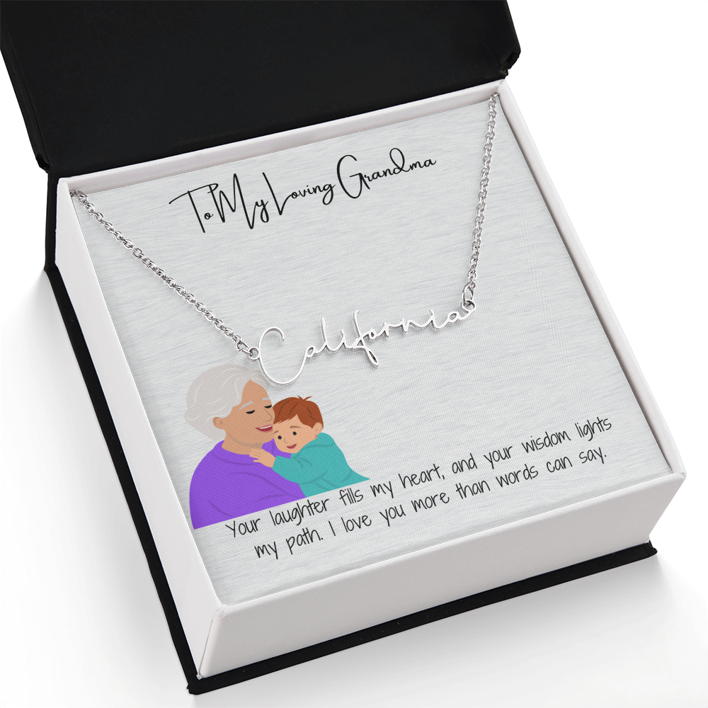 Personalized Signature Name Necklace "A Stylish Tribute to Grandma"