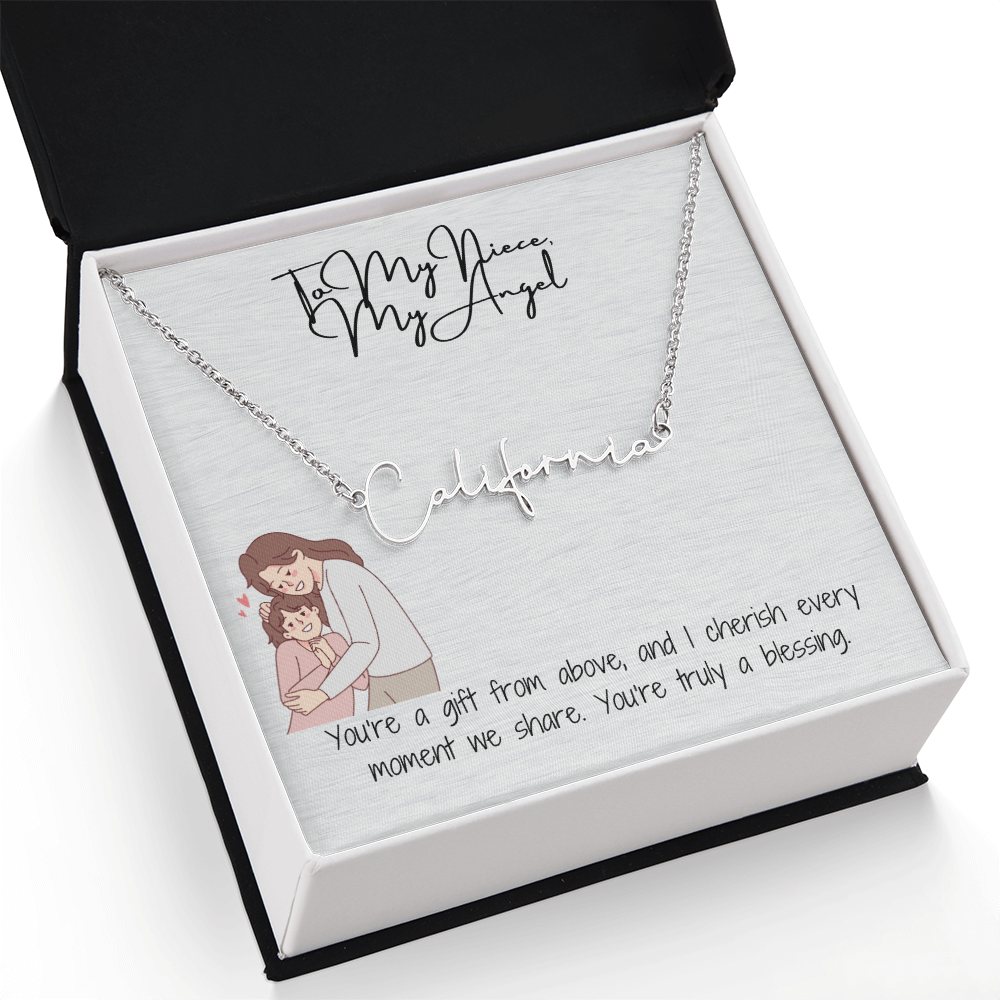Angel Niece Signature Name Necklace