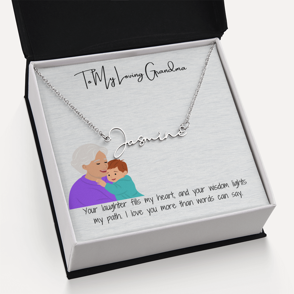 Personalized Signature Name Necklace "A Stylish Tribute to Grandma"