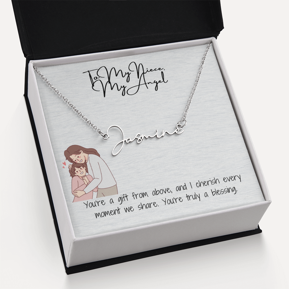 Angel Niece Signature Name Necklace