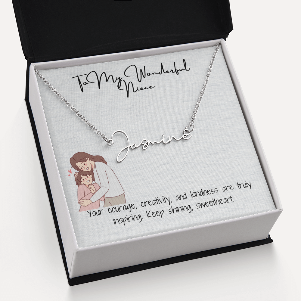 Wonderful Niece Signature Name Necklace