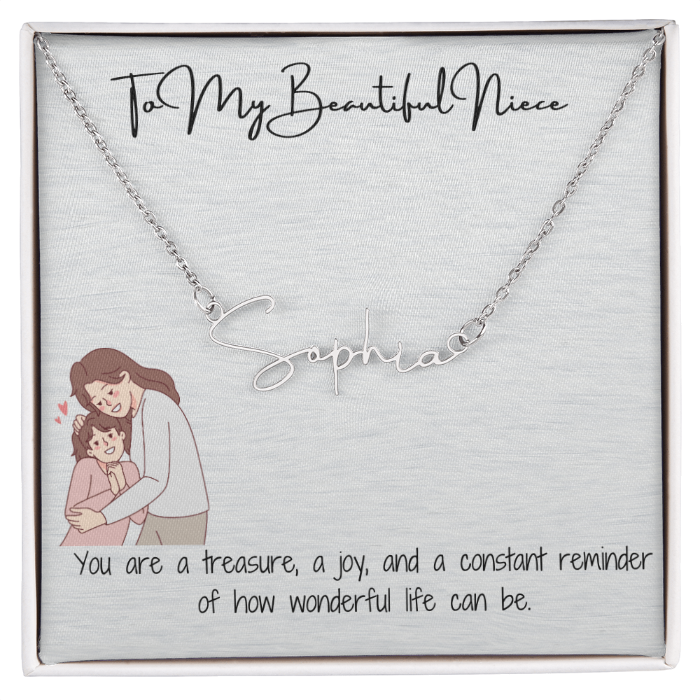 Beautiful Niece Signature Name Necklace