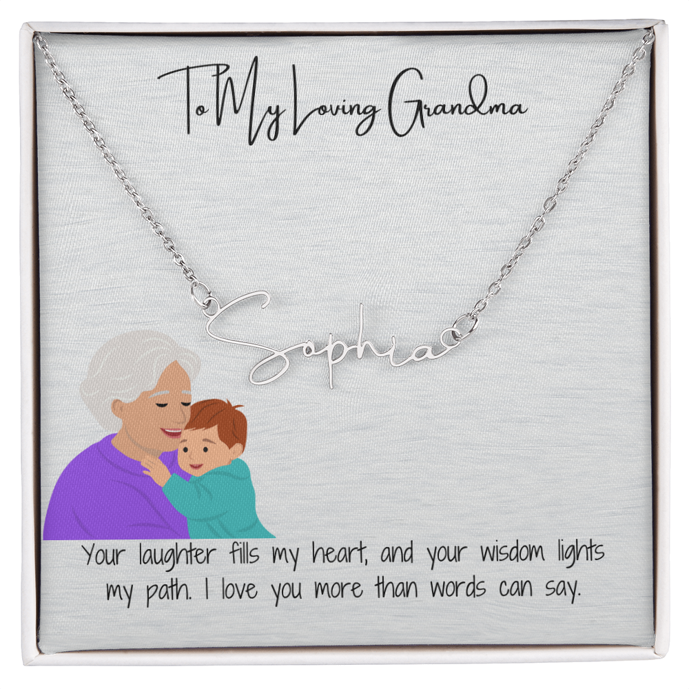 Personalized Signature Name Necklace "A Stylish Tribute to Grandma"