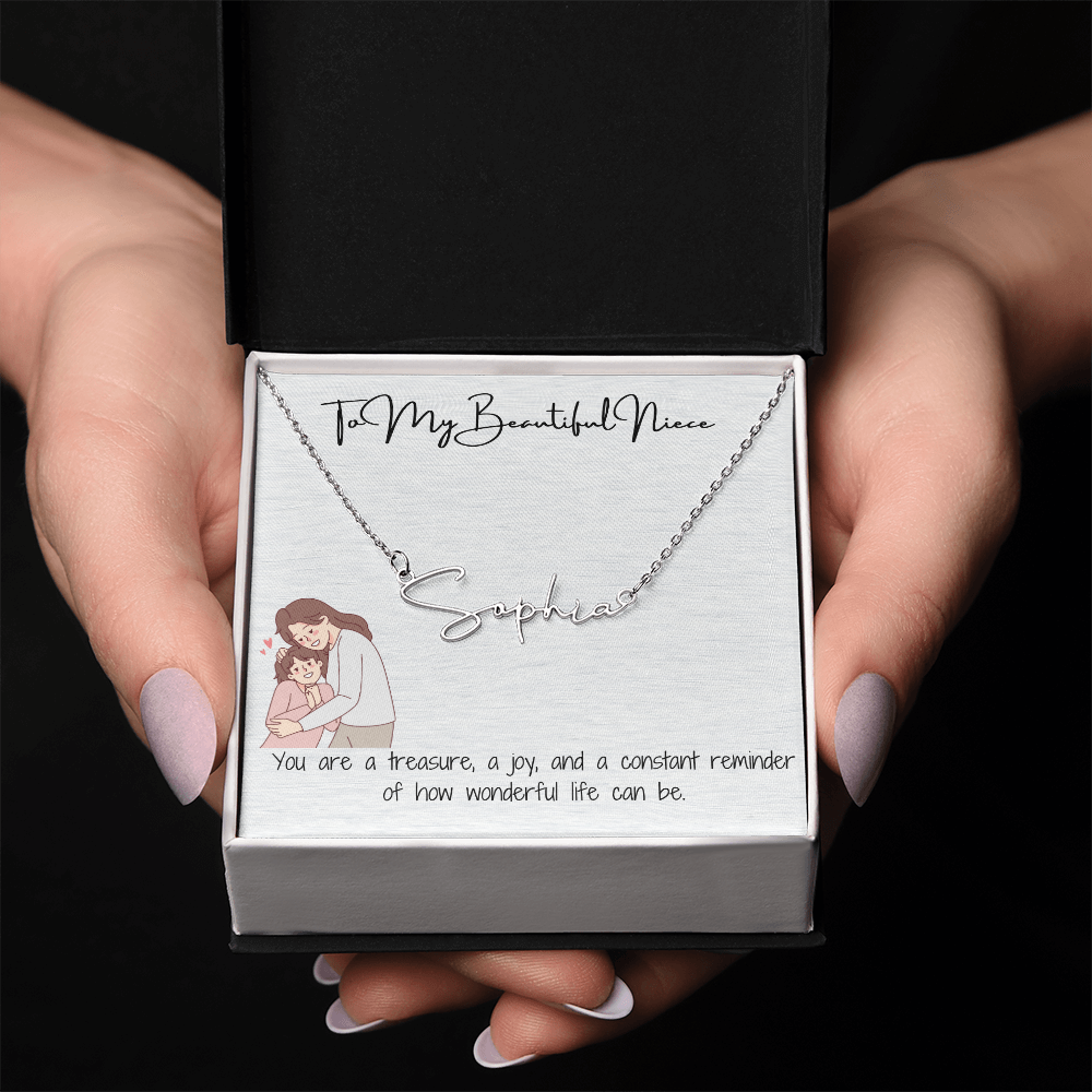 Beautiful Niece Signature Name Necklace
