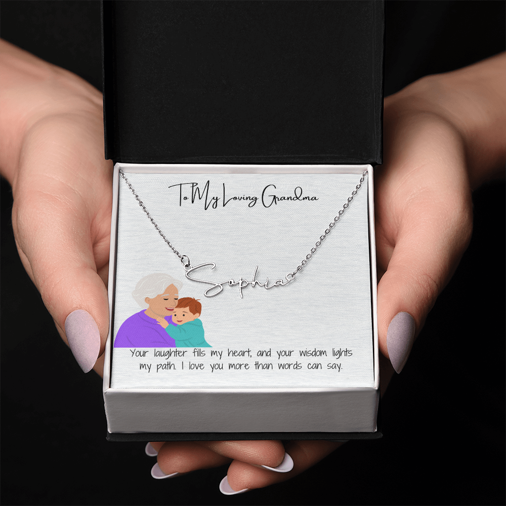Personalized Signature Name Necklace "A Stylish Tribute to Grandma"