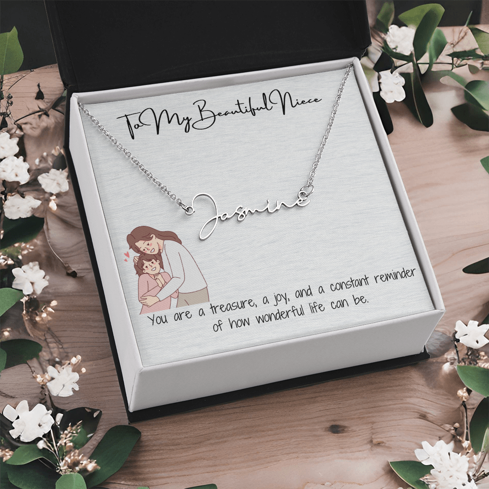 Beautiful Niece Signature Name Necklace