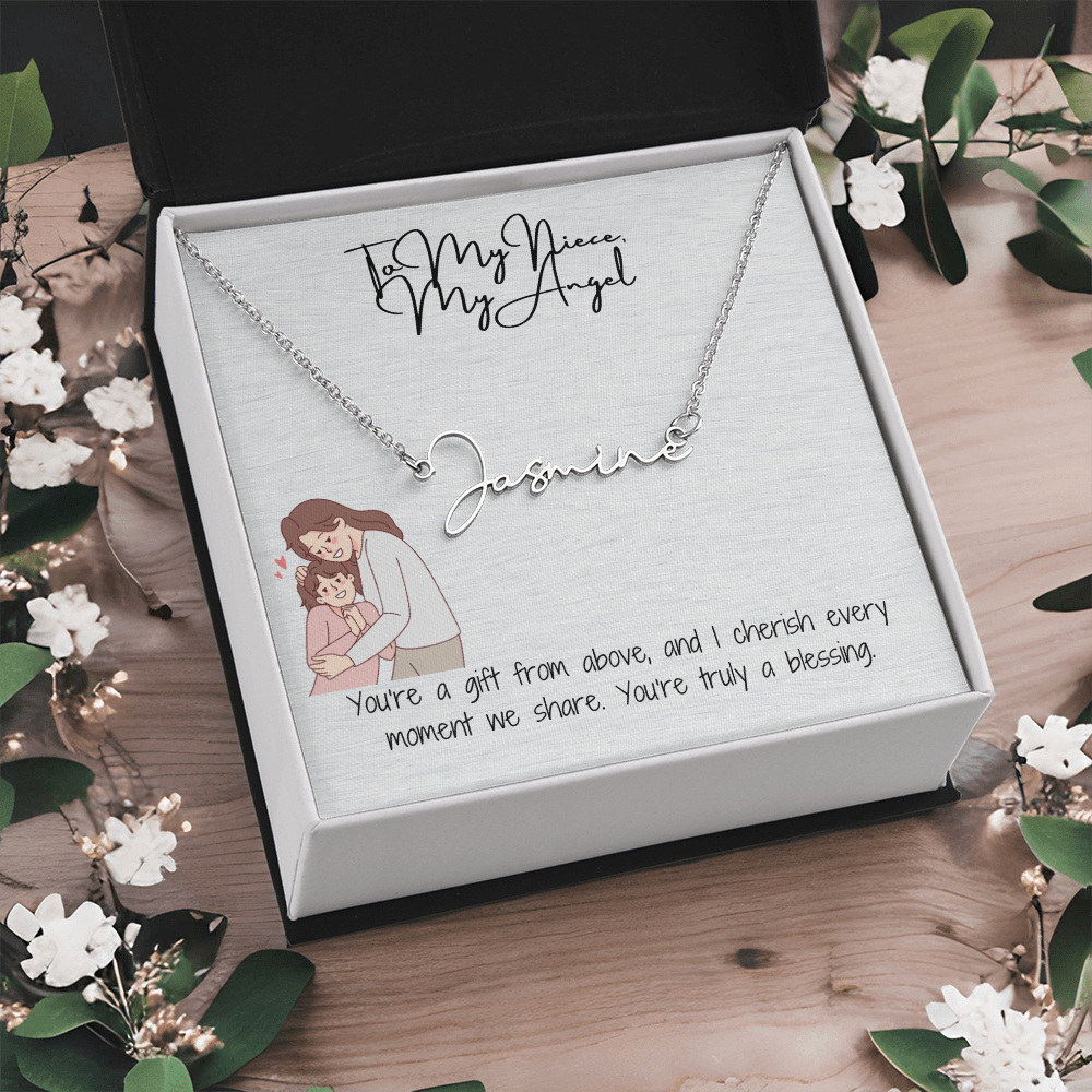 Angel Niece Signature Name Necklace