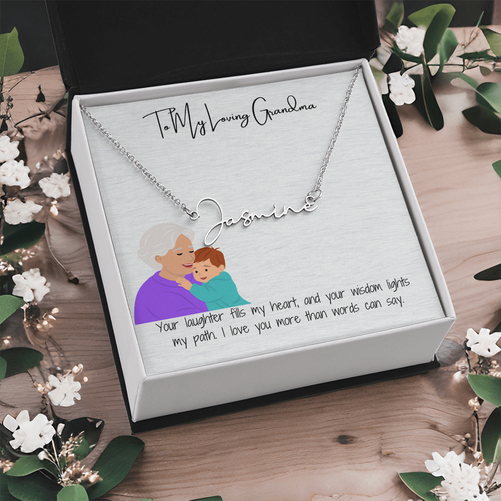 Personalized Signature Name Necklace "A Stylish Tribute to Grandma"