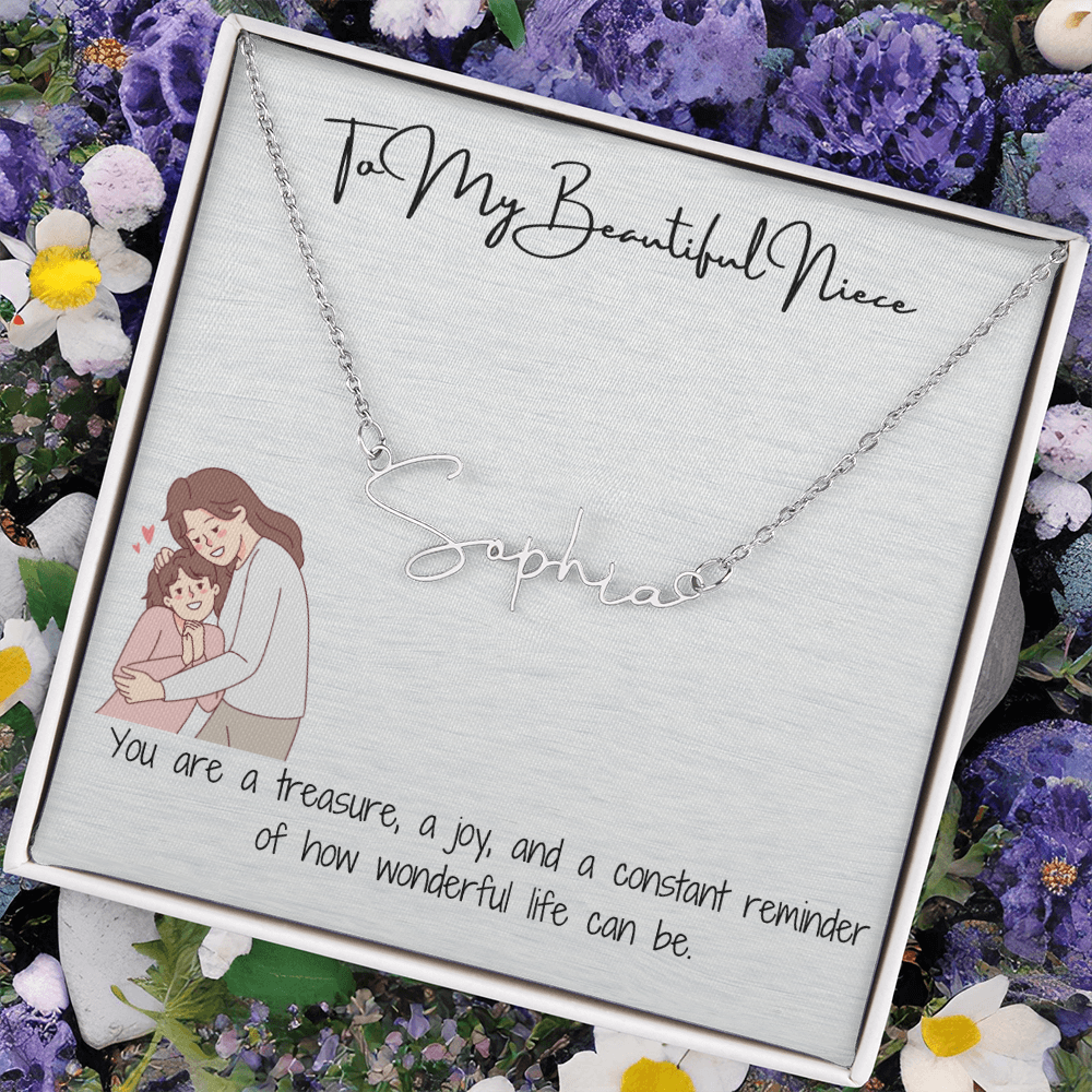 Beautiful Niece Signature Name Necklace