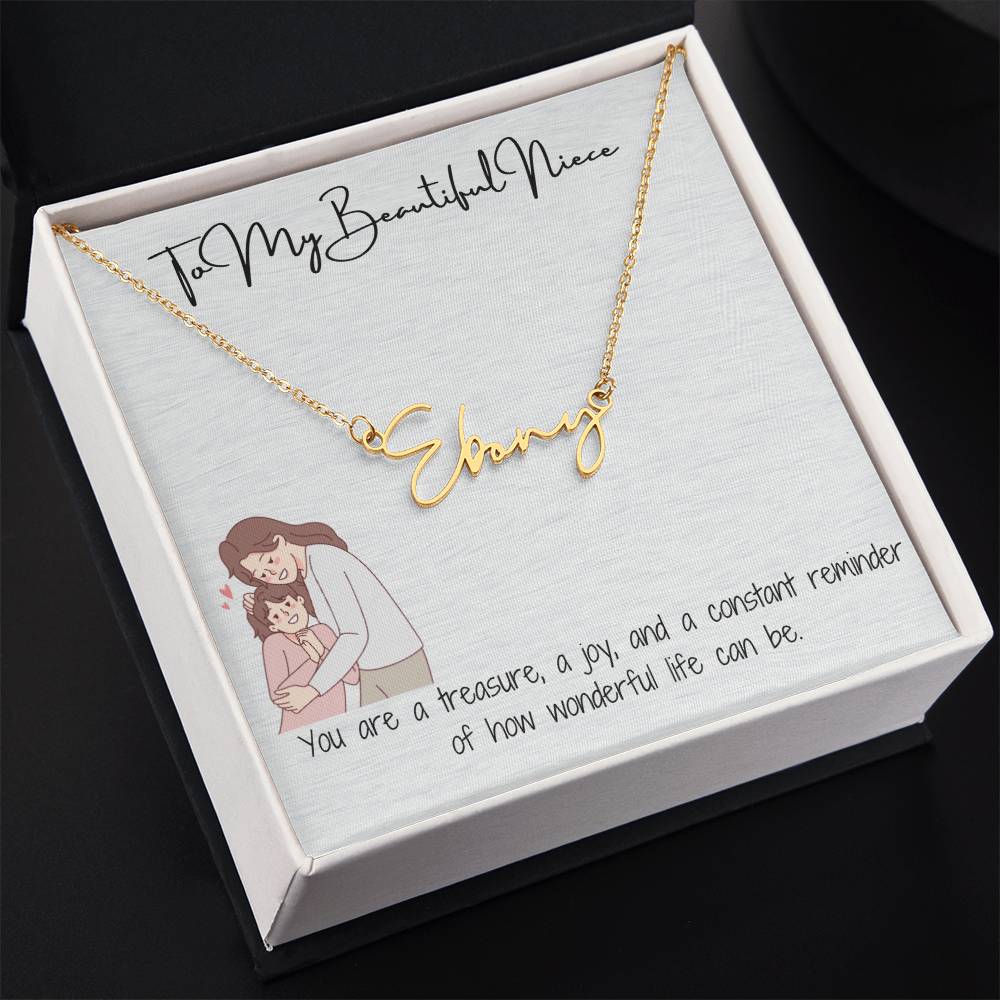 Beautiful Niece Signature Name Necklace