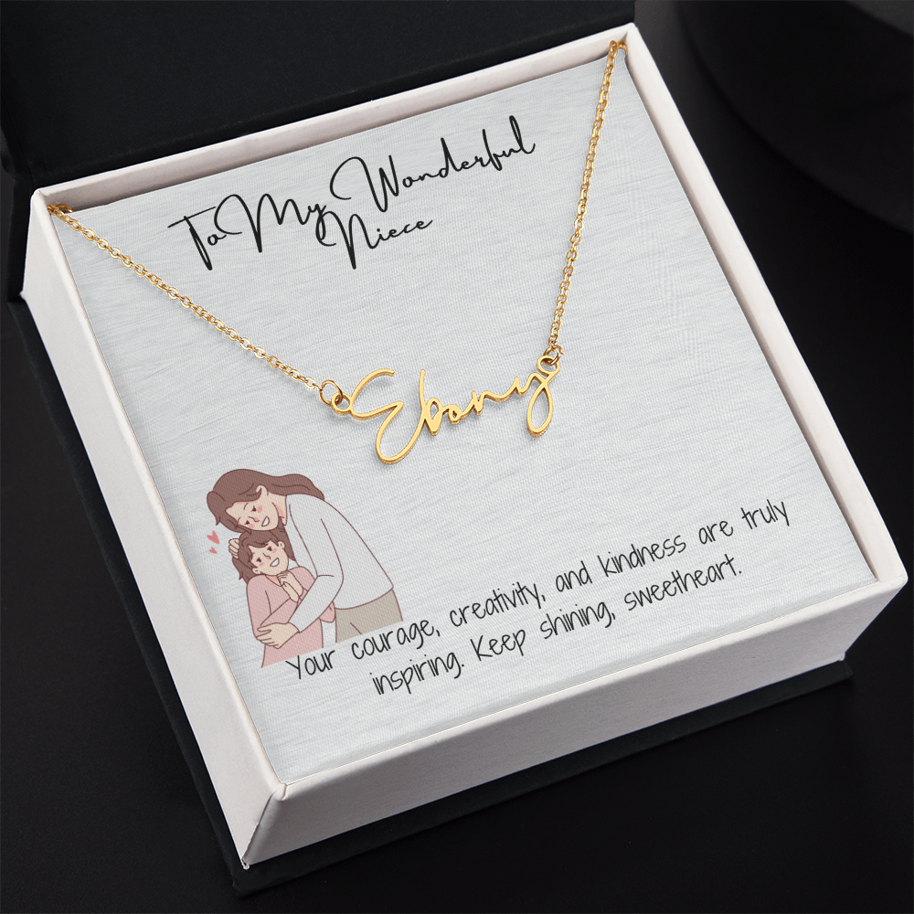 Wonderful Niece Signature Name Necklace