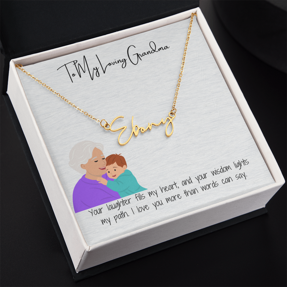 Personalized Signature Name Necklace "A Stylish Tribute to Grandma"