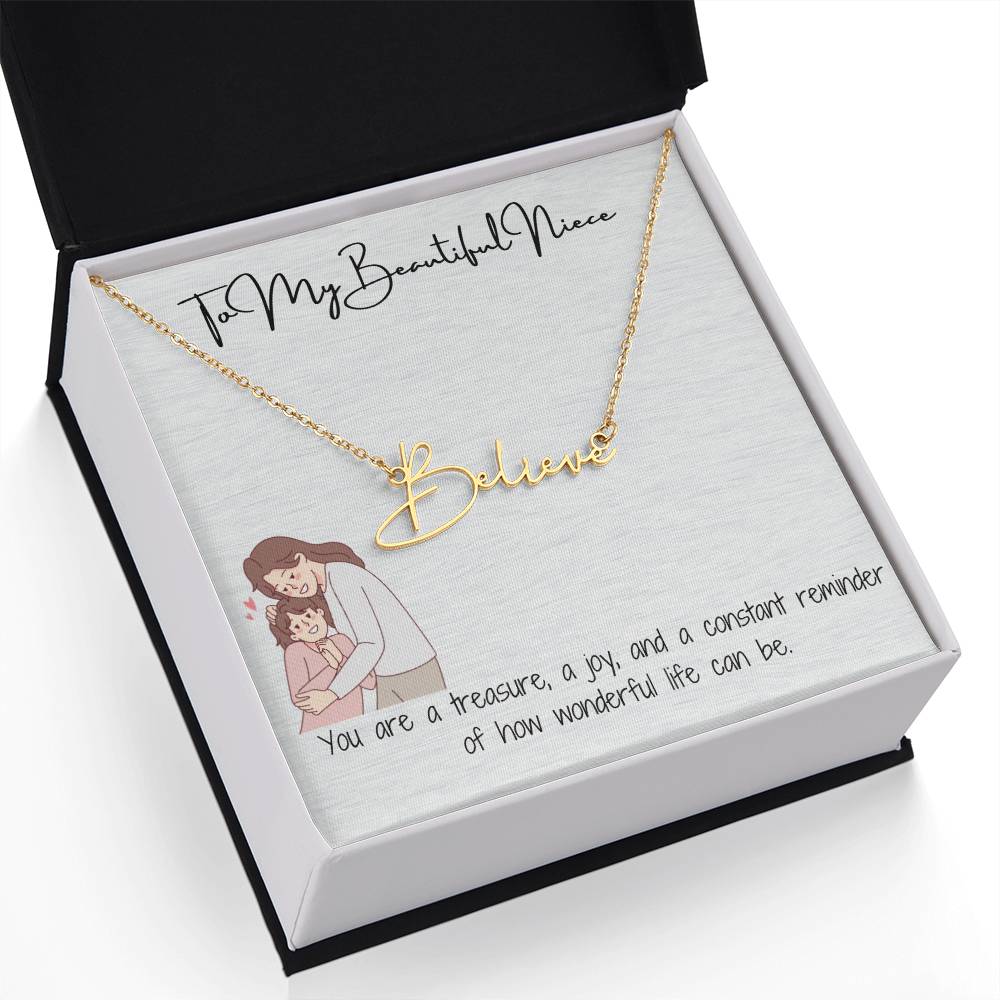 Beautiful Niece Signature Name Necklace