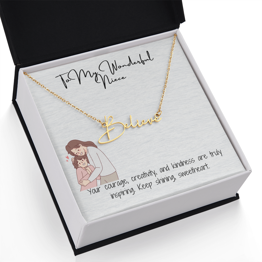 Wonderful Niece Signature Name Necklace