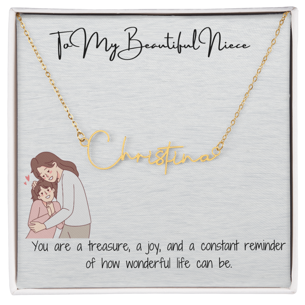 Beautiful Niece Signature Name Necklace