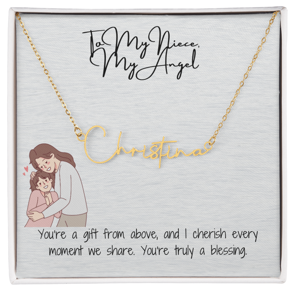 Angel Niece Signature Name Necklace