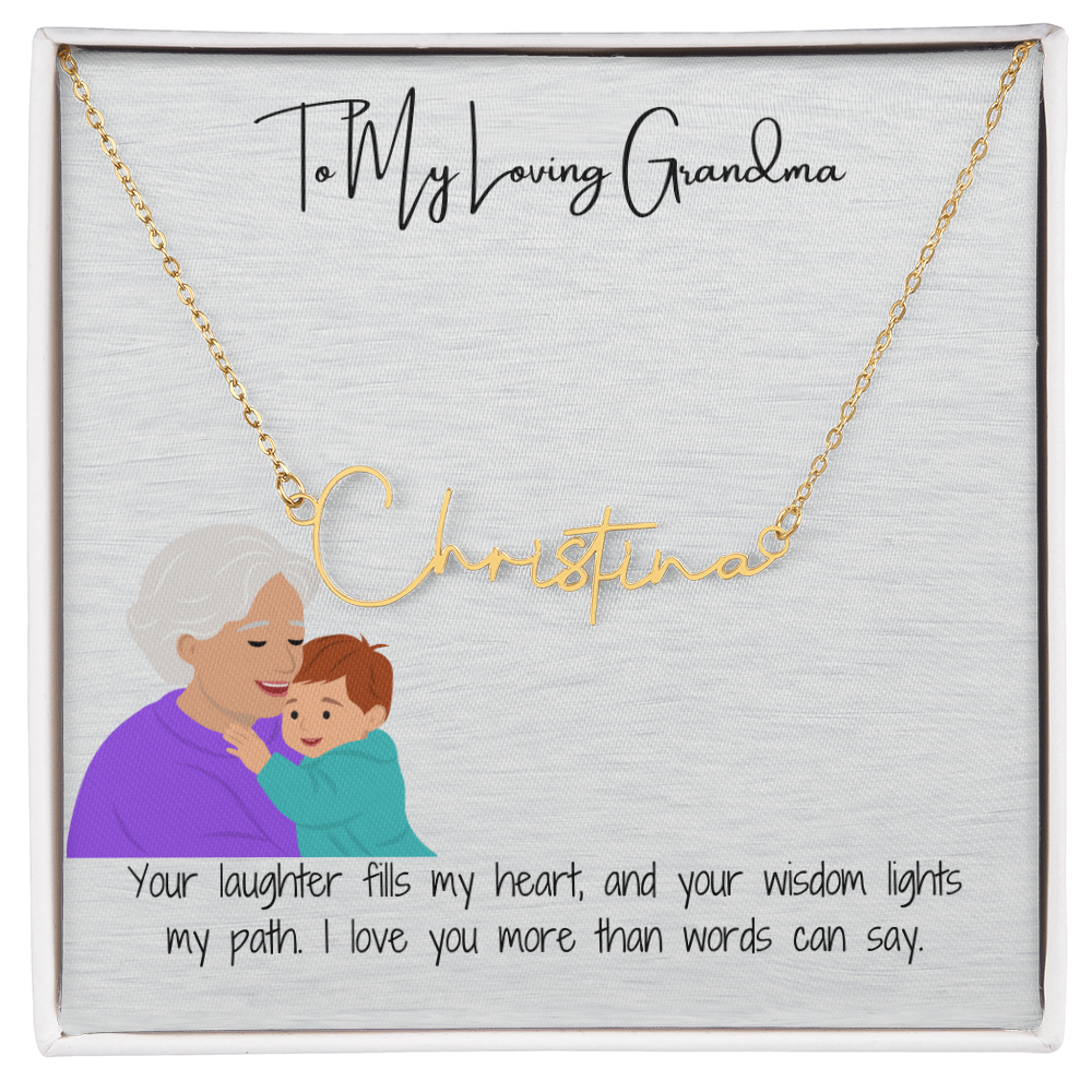 Personalized Signature Name Necklace "A Stylish Tribute to Grandma"