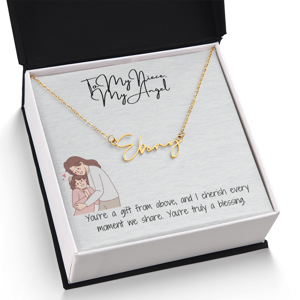 Angel Niece Signature Name Necklace