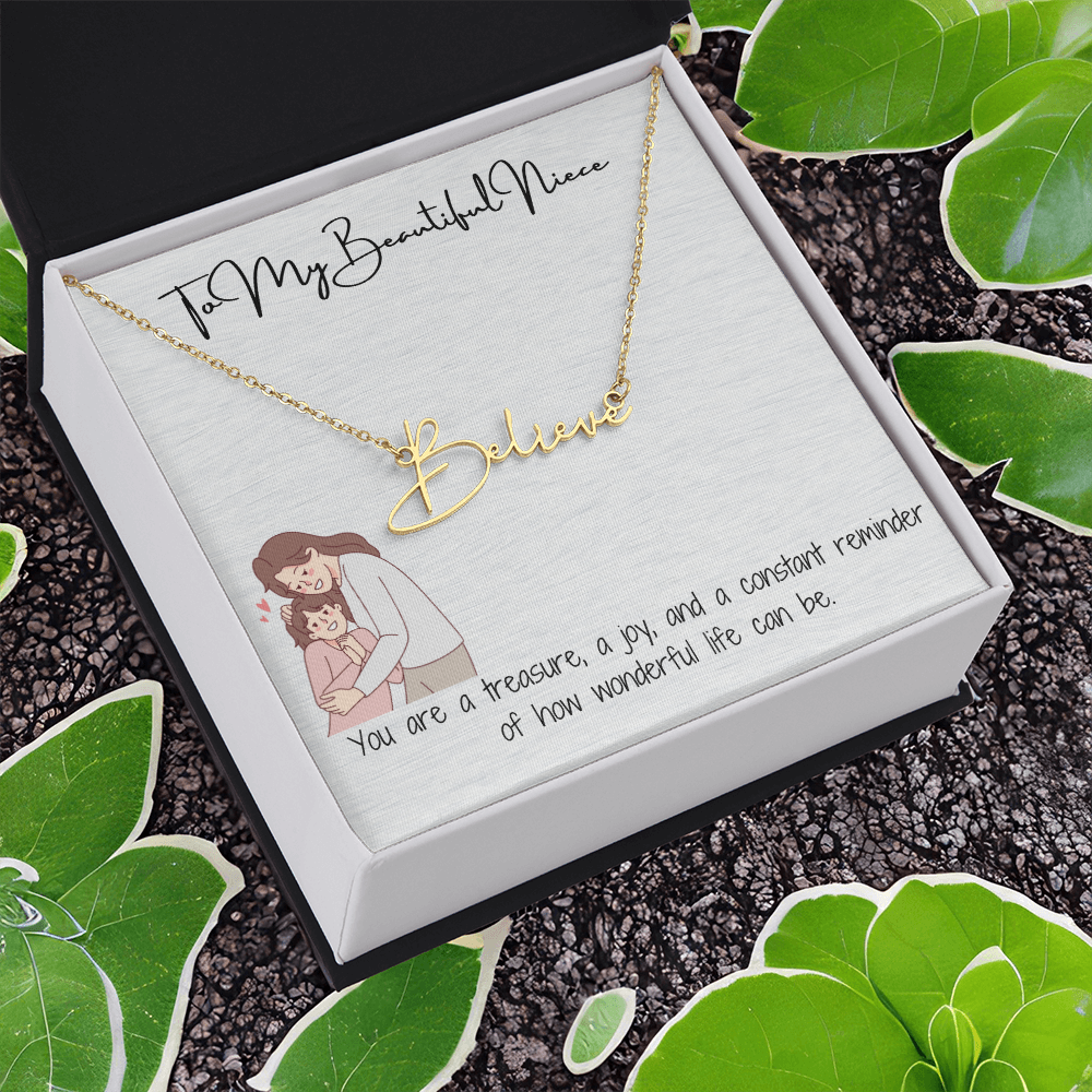Beautiful Niece Signature Name Necklace
