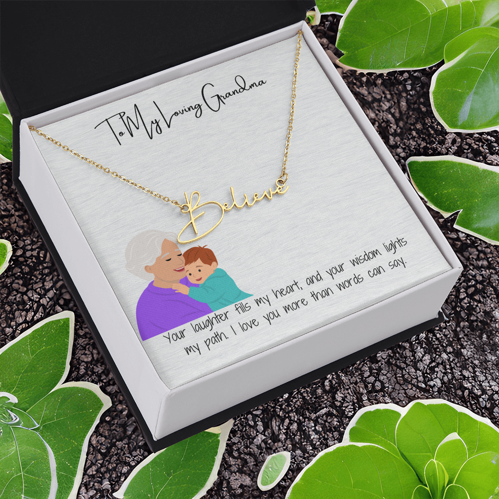 Personalized Signature Name Necklace "A Stylish Tribute to Grandma"