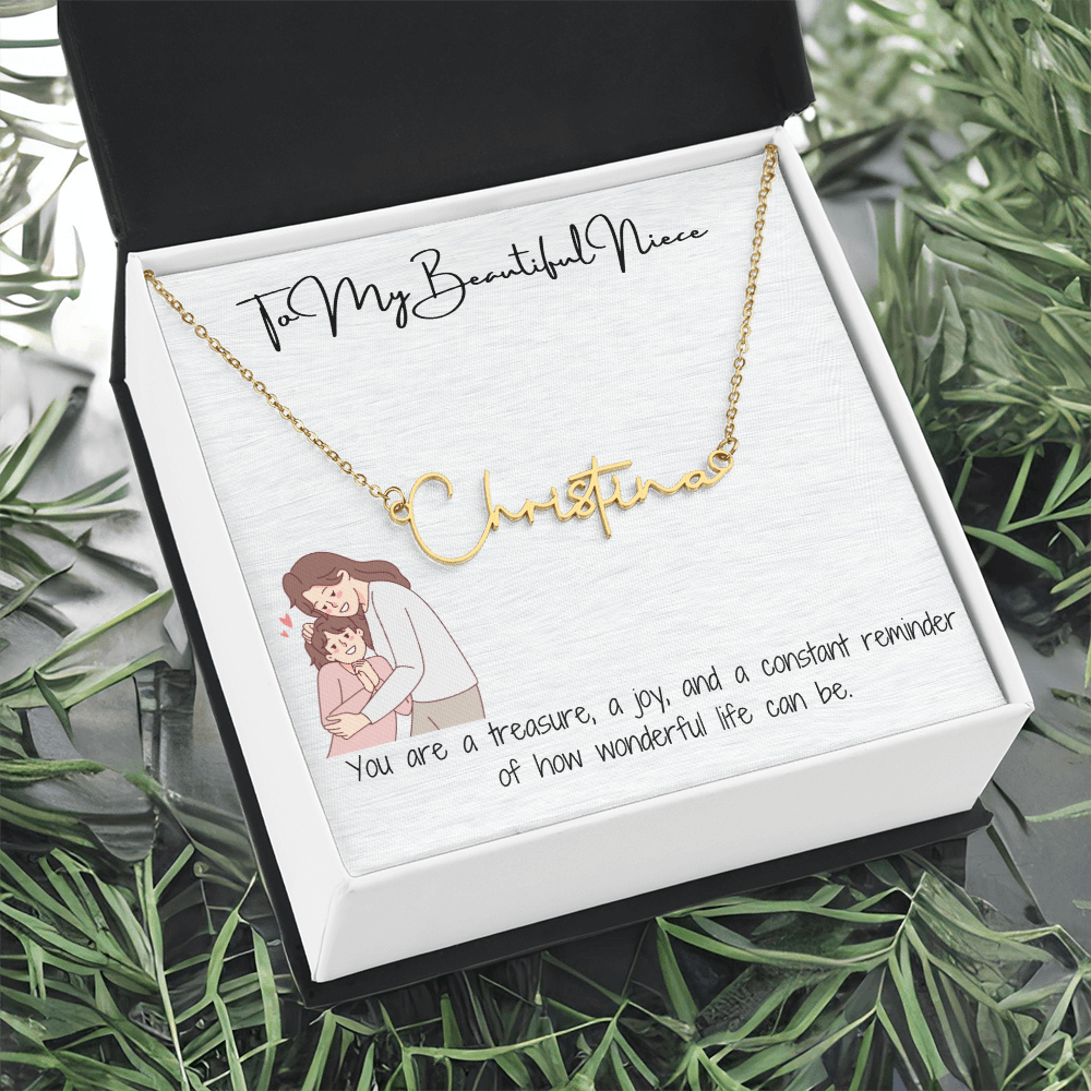 Beautiful Niece Signature Name Necklace