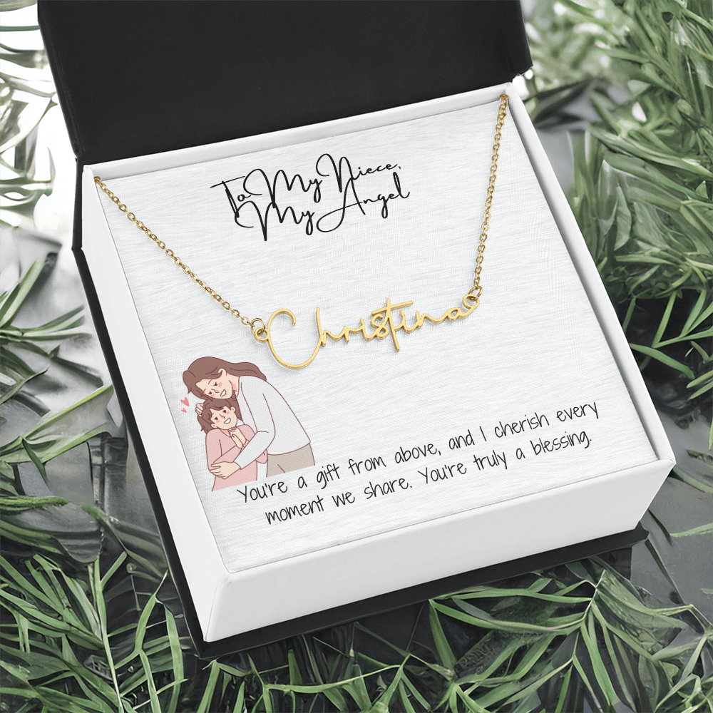 Angel Niece Signature Name Necklace