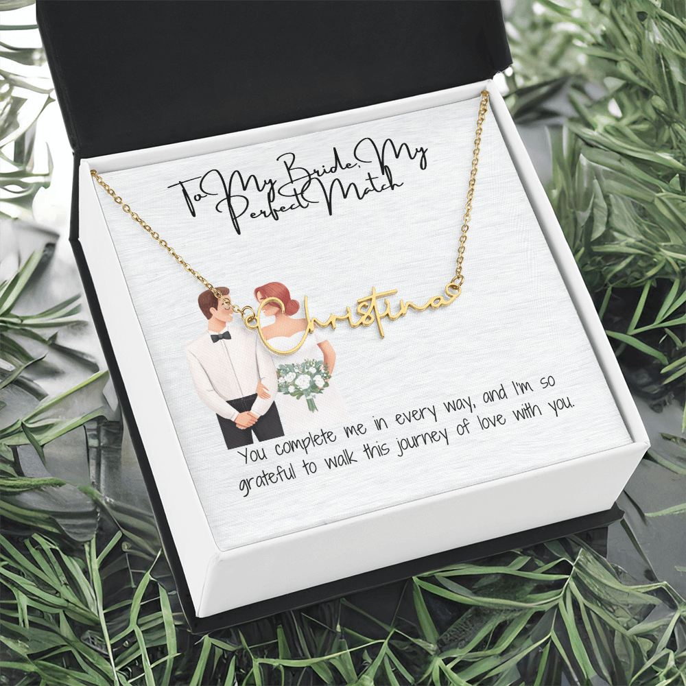 perfect bride to be necklace