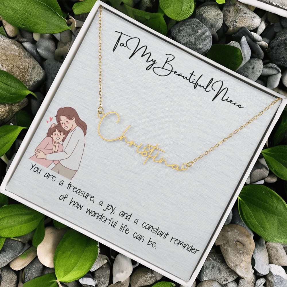 Beautiful Niece Signature Name Necklace