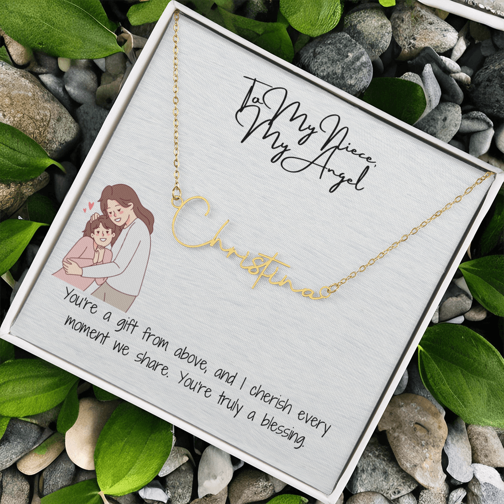 Angel Niece Signature Name Necklace
