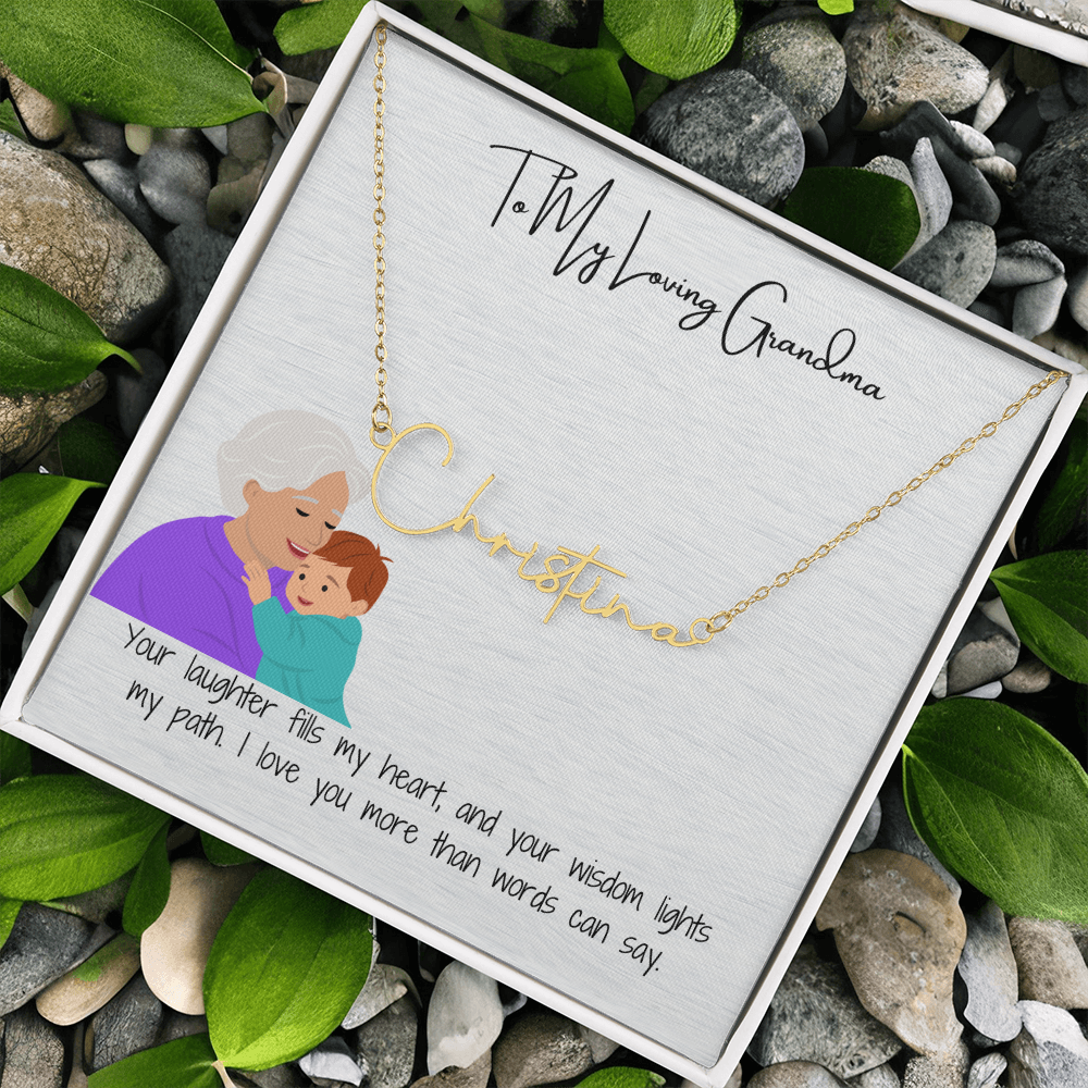 Personalized Signature Name Necklace "A Stylish Tribute to Grandma"