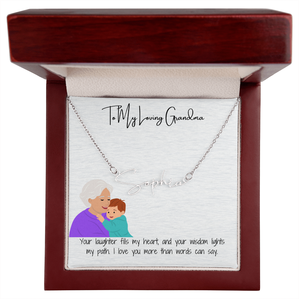 Personalized Signature Name Necklace "A Stylish Tribute to Grandma"