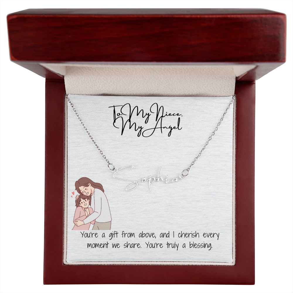 Angel Niece Signature Name Necklace