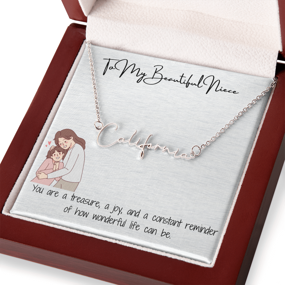 Beautiful Niece Signature Name Necklace