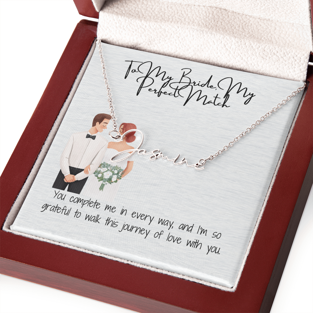 perfect bride to be necklace