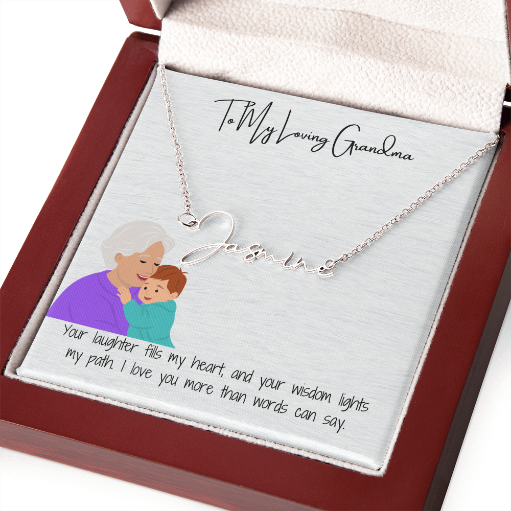Personalized Signature Name Necklace "A Stylish Tribute to Grandma"