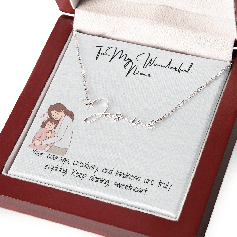 Wonderful Niece Signature Name Necklace