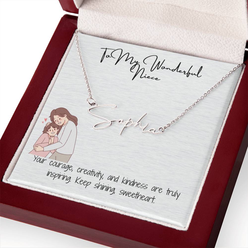 Wonderful Niece Signature Name Necklace