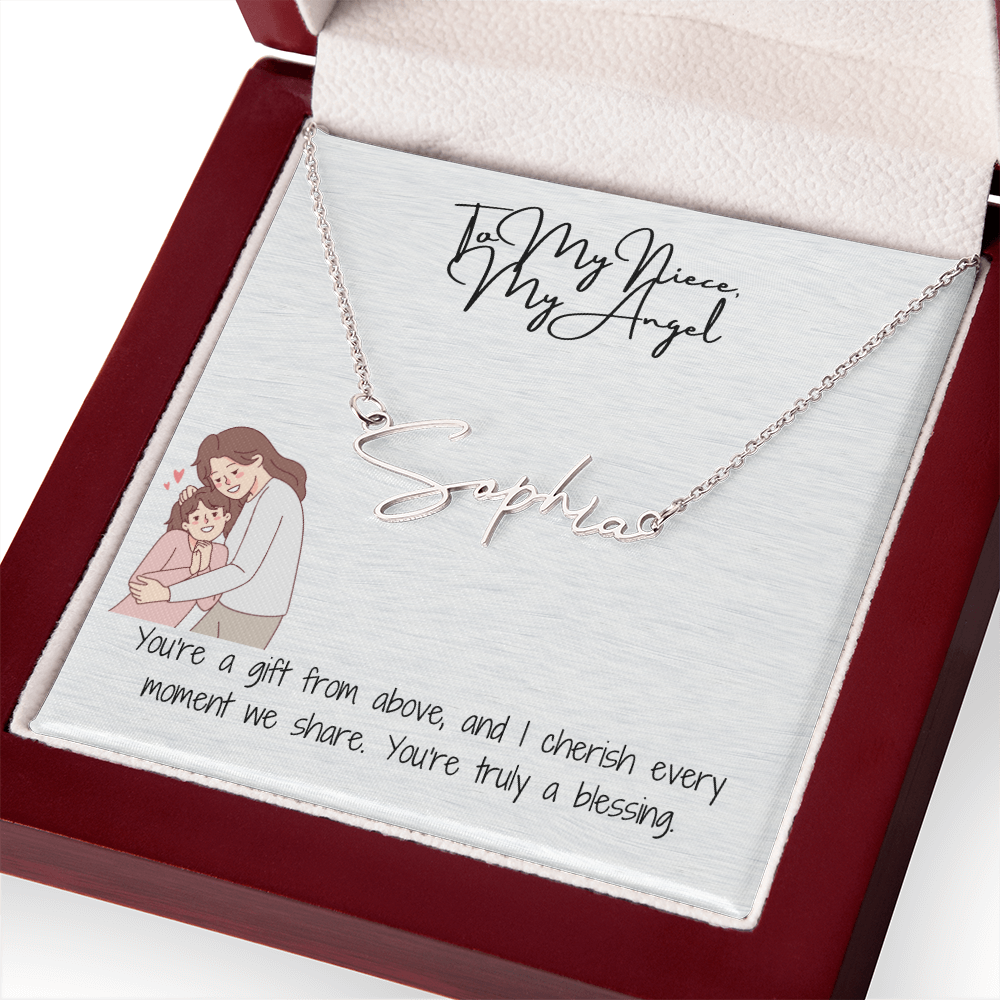 Angel Niece Signature Name Necklace