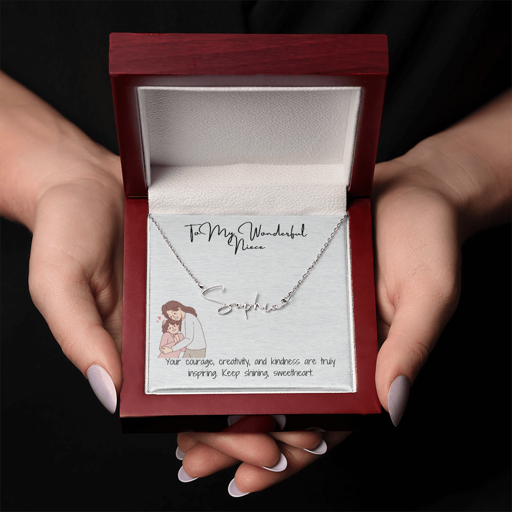 Wonderful Niece Signature Name Necklace