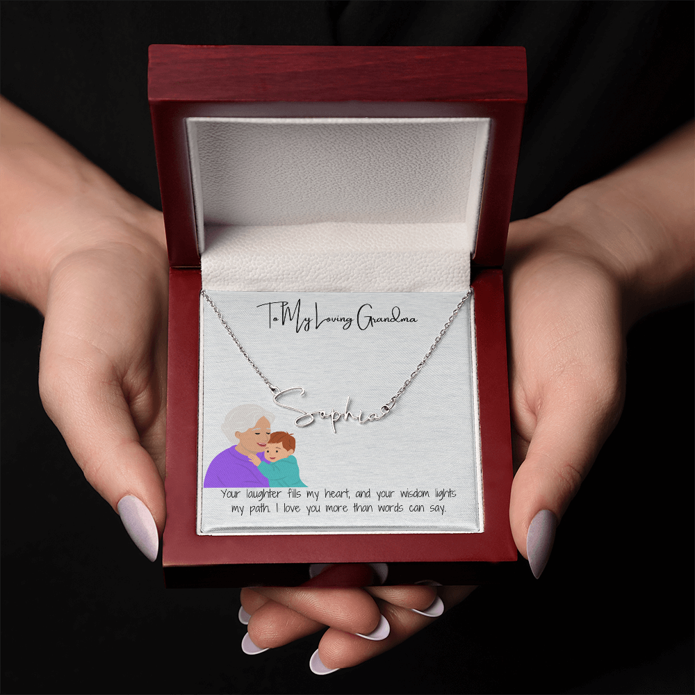 Personalized Signature Name Necklace "A Stylish Tribute to Grandma"