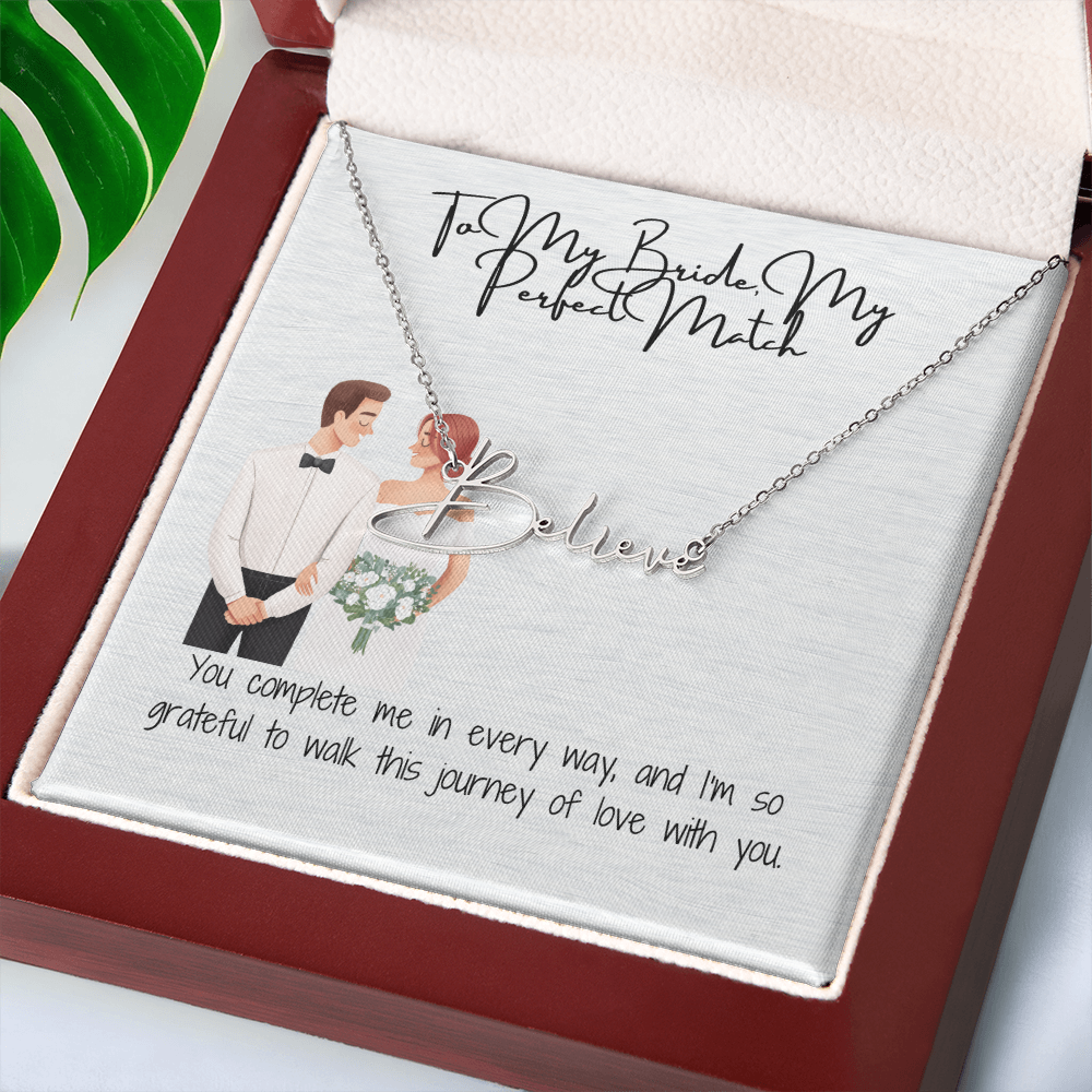 perfect bride to be necklace