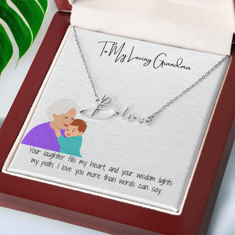 Personalized Signature Name Necklace "A Stylish Tribute to Grandma"