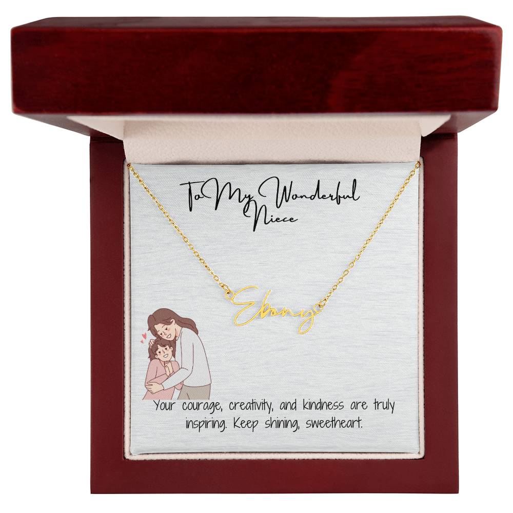 Wonderful Niece Signature Name Necklace