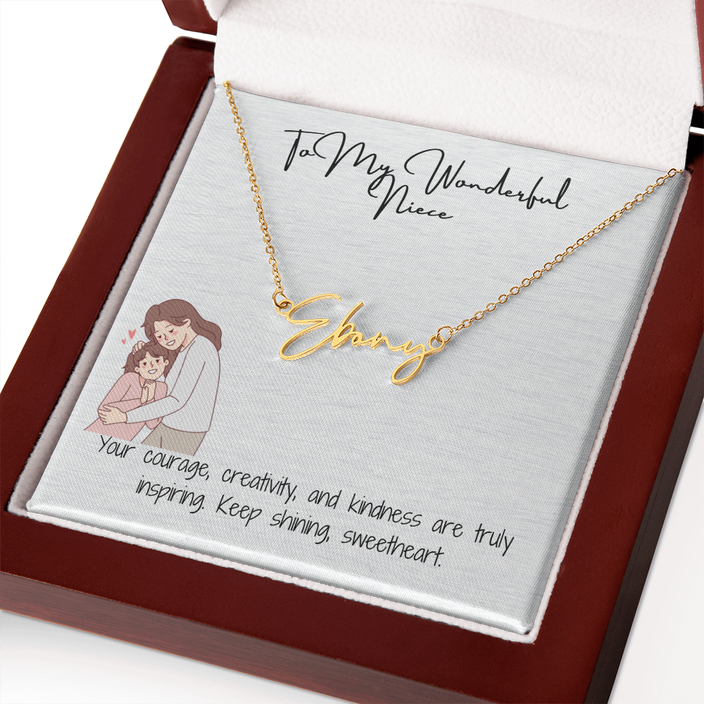 Wonderful Niece Signature Name Necklace