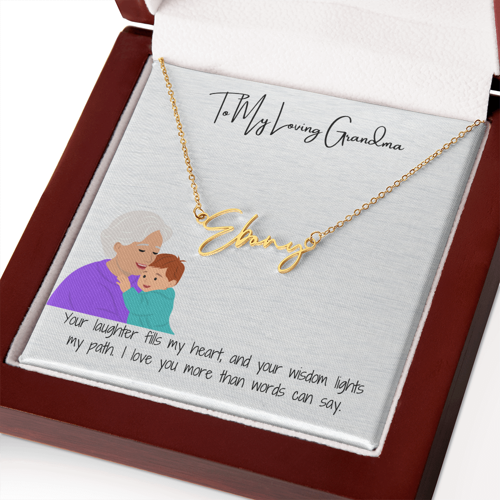Personalized Signature Name Necklace "A Stylish Tribute to Grandma"