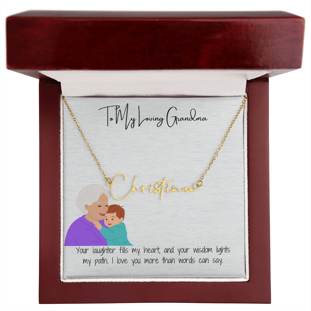 Personalized Signature Name Necklace "A Stylish Tribute to Grandma"
