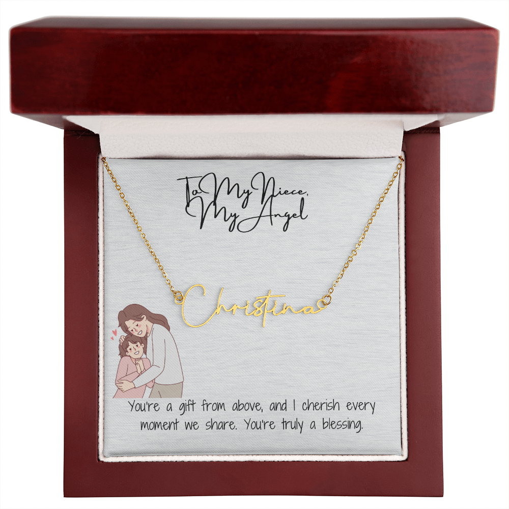 Angel Niece Signature Name Necklace
