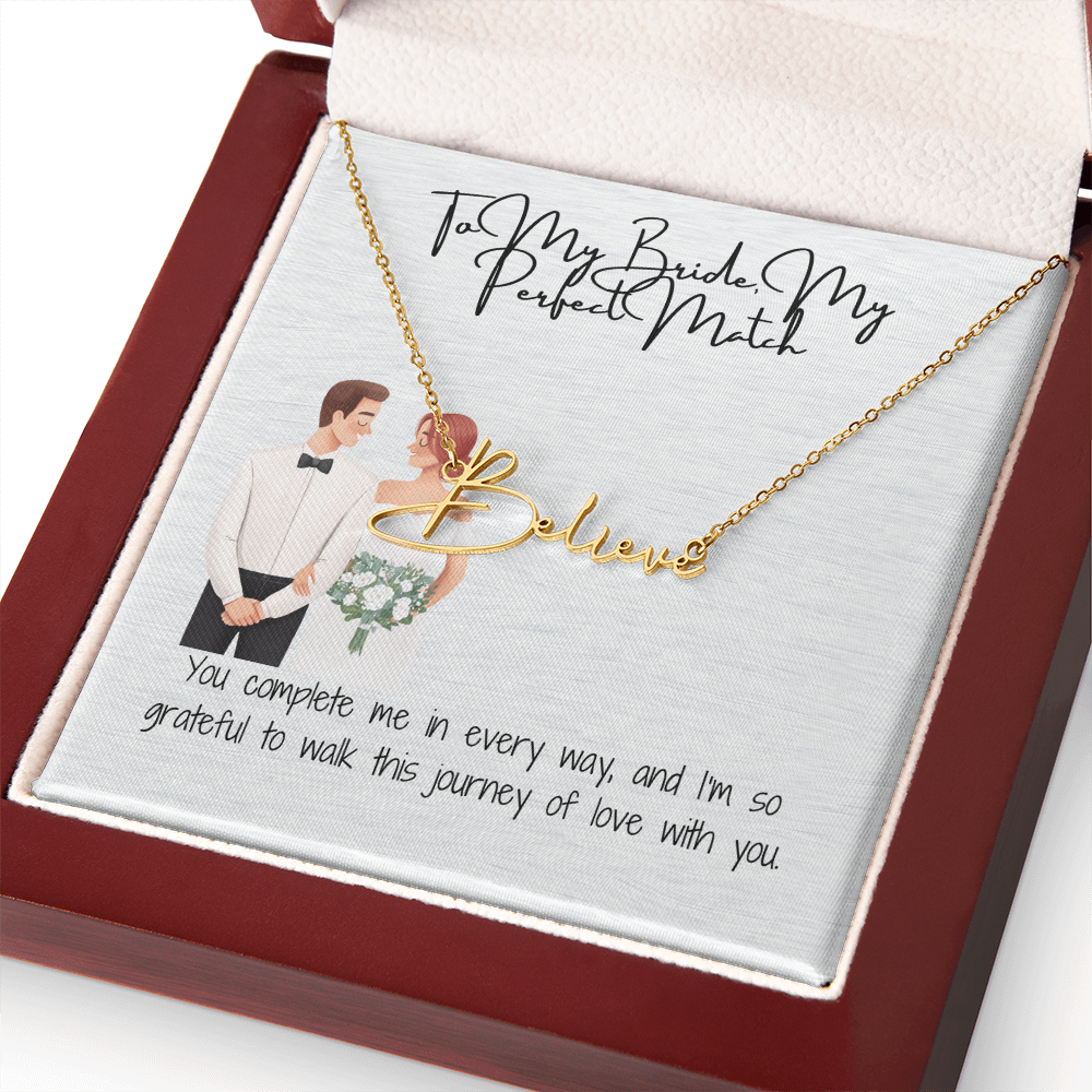 perfect bride to be necklace