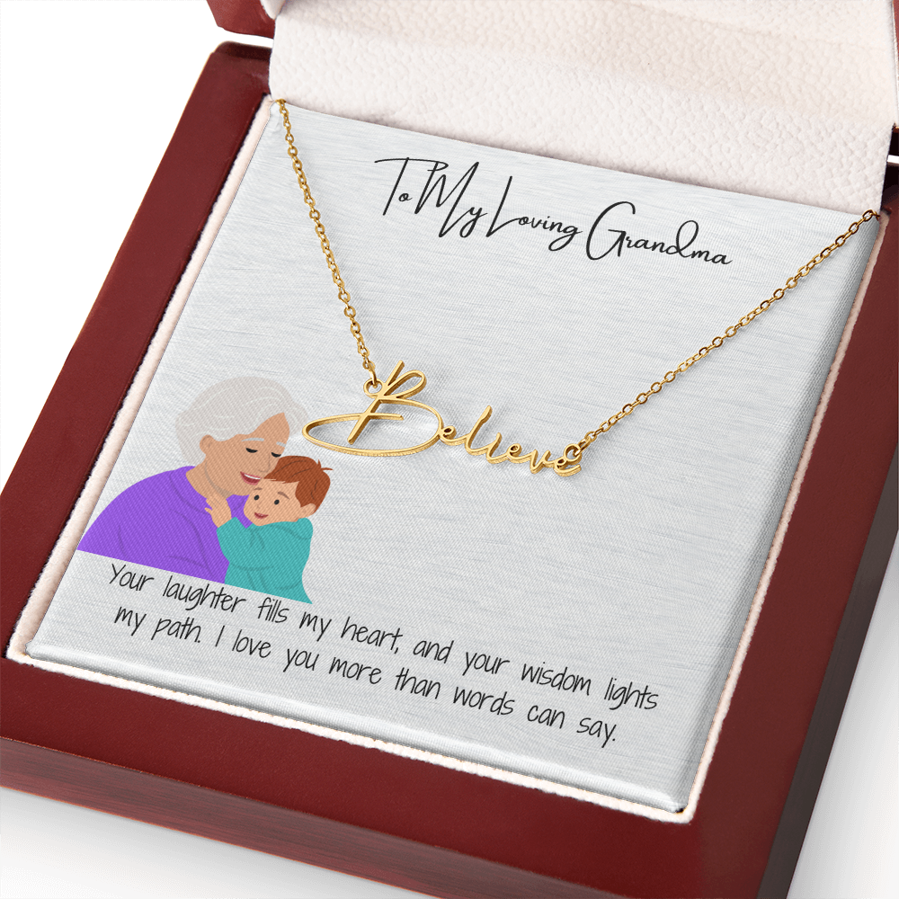 Personalized Signature Name Necklace "A Stylish Tribute to Grandma"