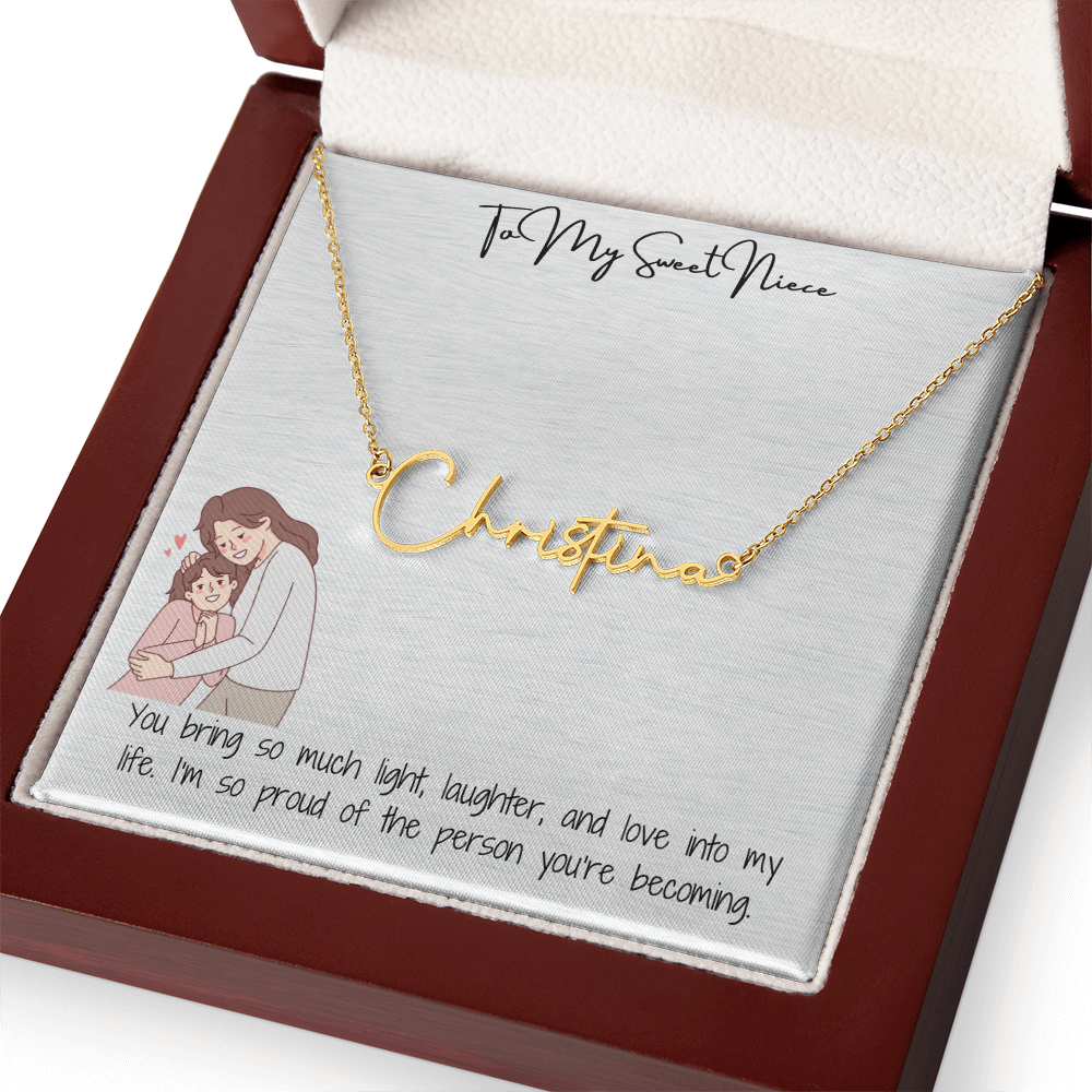 Sweet Niece Signature Name Necklace